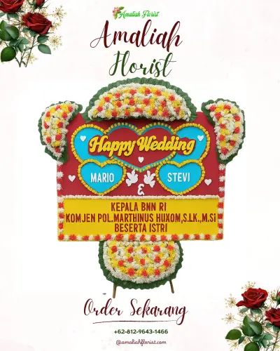 Karangan Papan Bunga Pernikahan di Cupak Tangah